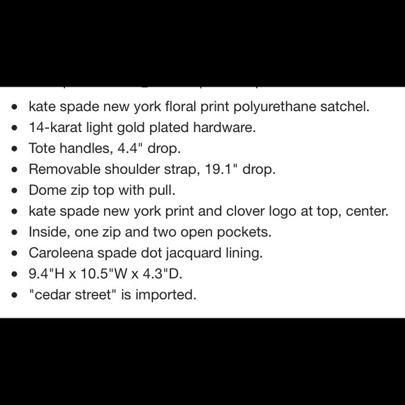 Kate Spade Cedar Street Hazy Floral Maise Bag - Picture 7 of 7